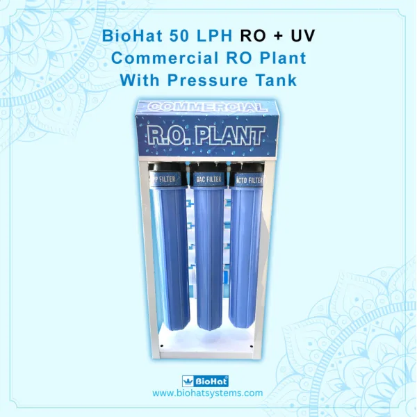 50 LPH Commercial RO + UV Water Purifier with Storage Tank