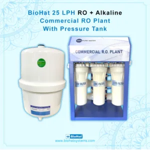 BioHat 25 LPH Commercial RO + Alkaline Water Purifier with Pressure Tank | 7 stage Purification | RO + Alkaline Purification | Commercial RO Filter | Best for Office, School, Restaurant, Cafe & Factory Purpose