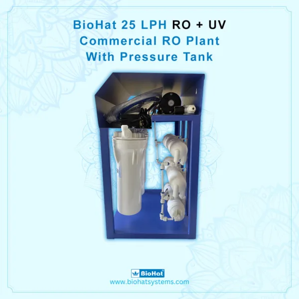 25 LPH Commercial RO + UV with Pressure Tank