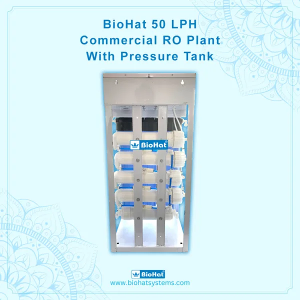 BioHat 50 LPH Commercial RO Plant with Pressure Tank