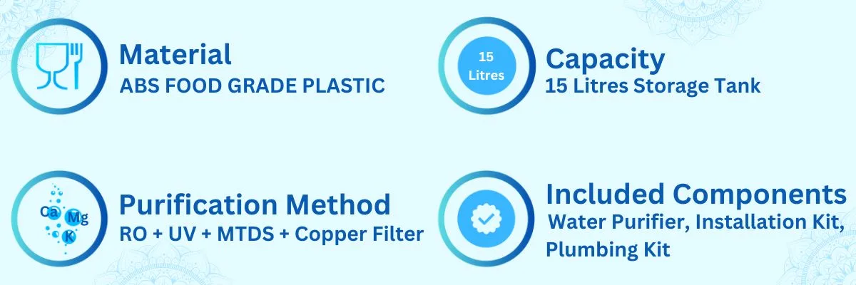 Diamond RO Water Purifier-Copper Filter