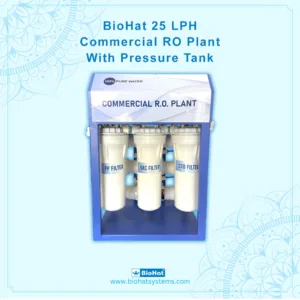 BioHat 25 LPH Commercial RO + PC Water Purifier with Pressure Tank | 7 stage Purification | RO + Smart MTDS Purification + PC | Commercial RO Filter | Best for Office, School, Restaurant, Cafe & Factory Purpose