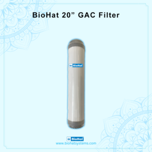 BioHat 20″ Granular Activated Carbon Filter (GAC) | Suitable for All Types of Industrial/Commercial RO | Suitable for Water Purifiers Up to 25 LPH For Home And Kitchen