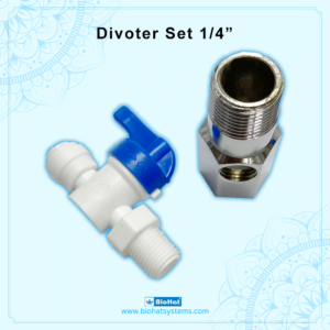 RO Water Filter Diverter Coupling & 1/4” (6mm) Inlet Valve Connection Set | Suitable for 1/4″ Pipe For RO/UV/Water Purifier (DV Set) | Bets for All Types of Domestic RO/UV/UF Water Filter