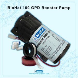 BioHat RO Booster Pump Motor 100 GPD | Heavy Duty Diaphragm Pump 24v DC | 100% Copper Winding | Best suitable for 100/75/80 GPD RO membrane | 1 Year Warranty | Suitable for All Water Purifiers