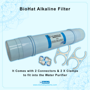 BioHat Antioxidant Alkaline Antibacterial Cartridge (AAA Alkaline) | Rich in Minerals Suitable for RO Water Purifiers with ORP & pH Tester (10 Inch – AAA Filter/Cartridge)