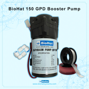 Booster Pump 150 GPD for Water Purifiers | Best RO Booster Pump 150 GPD with Connectors | 100% Copper Winding RO Pump | Compatible with All Types of RO Water Purifier, Universal Type Motor | With 1 Year Warranty