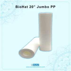 BioHat 20 Inch Jumbo High-Density Spun Filters ( 5 Micron PP Spun) Cartridge | Compatible for 20 Inch Jumbo Pre-Filter Housing of Industrial Water Purifier | Pack of 6 Spun | 450 gm each