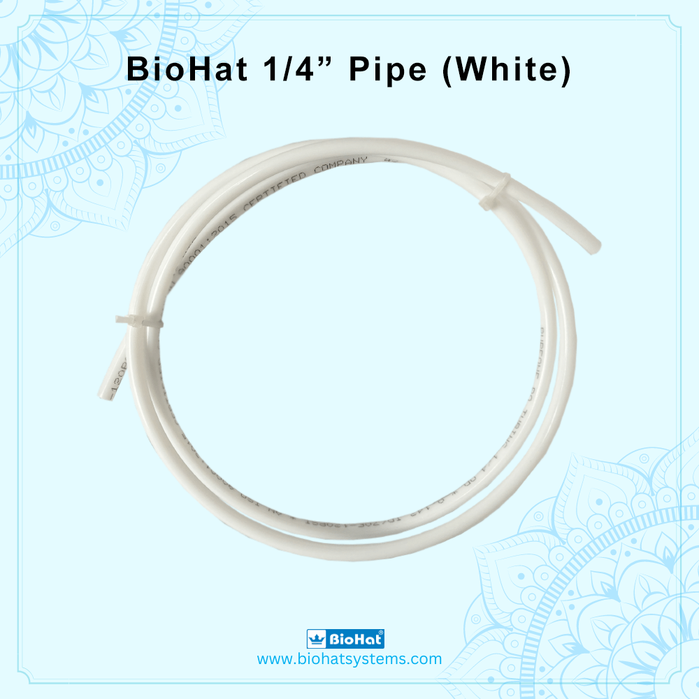 BioHat 1/4 Inch White Pipe