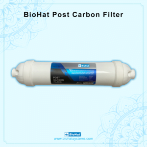 BioHat Post Carbon Filter and 2 Elbows | Inline Filter for All RO Water Purifier | 8 Inch Post Carbon Filter