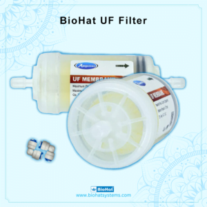 BioHat 4″ Inch UF Membrane Filter Original Hollow Fiber 0.001 Micron for All Branded RO Water Purifier with 2pcs of Push Connector