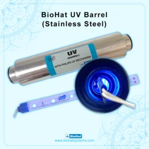 Best Stainless Steel 8 Inch UV Barrel | Heavy 304 Grade UV Barrel | With UV LED & Connectors | UV Barrel for Water Purifiers | UV Chamber for Sterilization/UV Chamber for Water Purifier