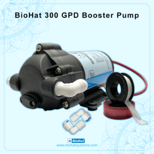 BioHat RO Booster Pump 300 GPD | RO Pump 300 GPD with Connectors | Compatible with All Types of RO Water Purifier | Universal Type Motor | 1 Year Warranty (300 GPD)