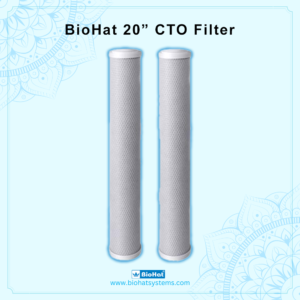 BioHat CTO 20 Inch Carbon Block Cartridge Inline Filter | Replacement Candle for All Types of Domestic and Commercial RO/UV/UF Water Purifiers